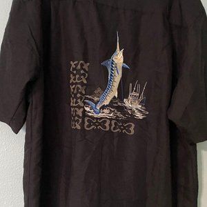 Fisherman's Embroidered Marlin Camp Shirt